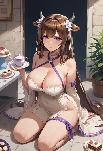 azur_lane,kashino_(azur_lane),dress,halter,layered tulle  - AI generated anime art