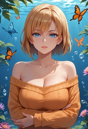 boku_wa_tomodachi_ga_sukunai,kashiwazaki_sena,orange,sweater  - AI generated anime art