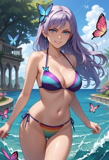 boku_wa_tomodachi_ga_sukunai,kashiwazaki_sena,bikini,rainbow-colored,sexy  - AI generated anime art