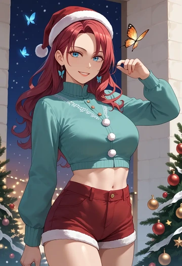 boku_wa_tomodachi_ga_sukunai,kashiwazaki_sena,Christmas,red velvet shorts  - AI generated anime art