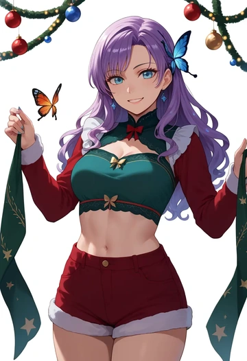 boku_wa_tomodachi_ga_sukunai,kashiwazaki_sena,Christmas,red velvet shorts  - AI generated anime art