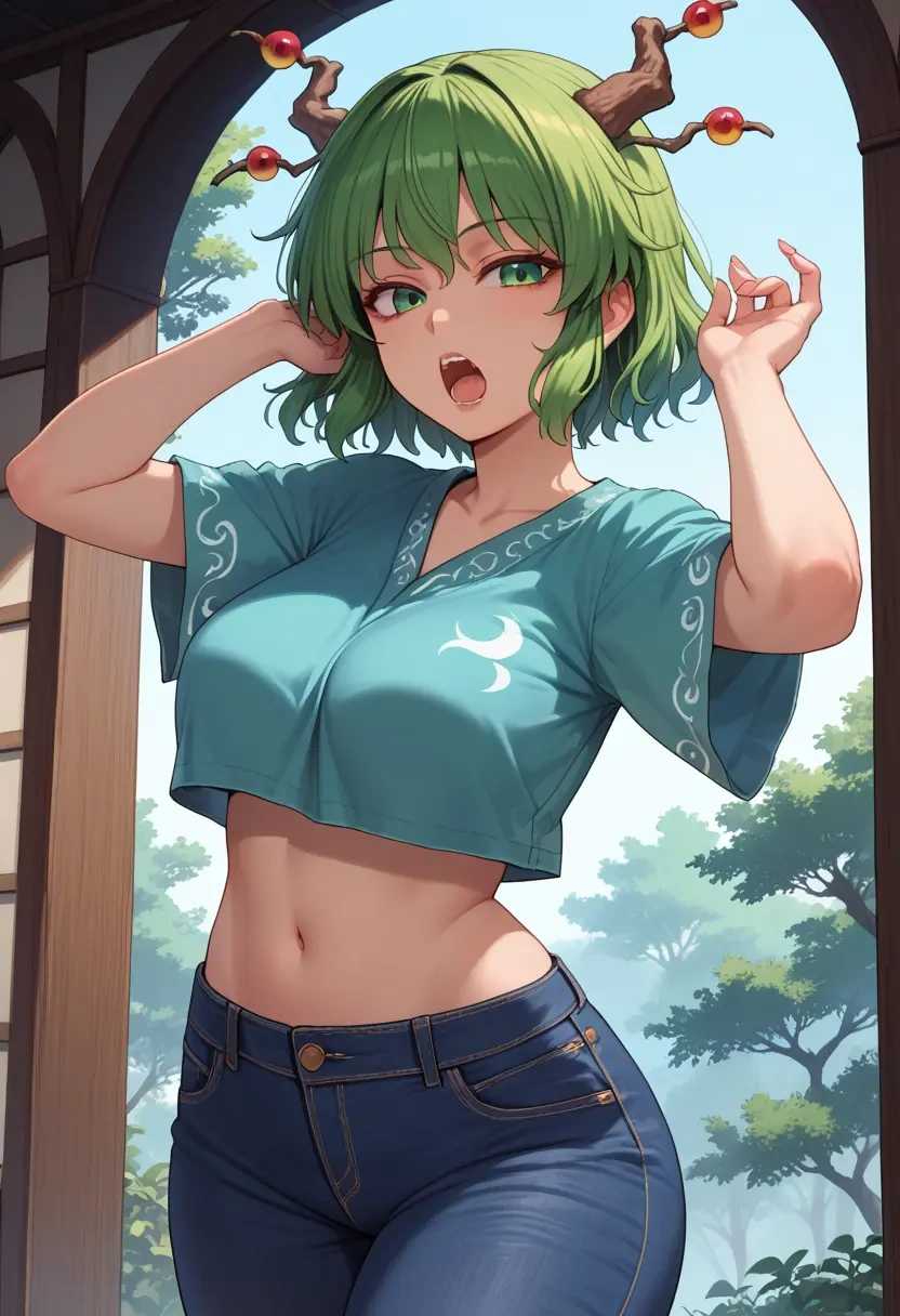 touhou,kasodani_kyouko,crop top  - 