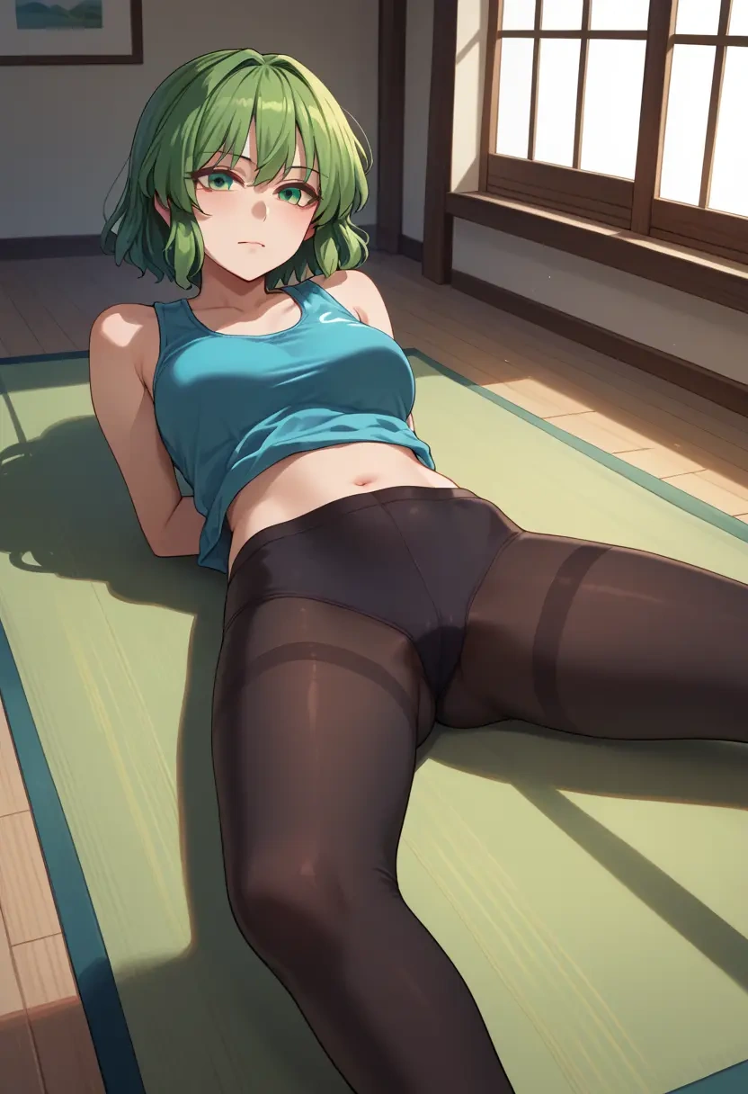 touhou,kasodani_kyouko,yoga,lying, spread legs,sexy,  - 