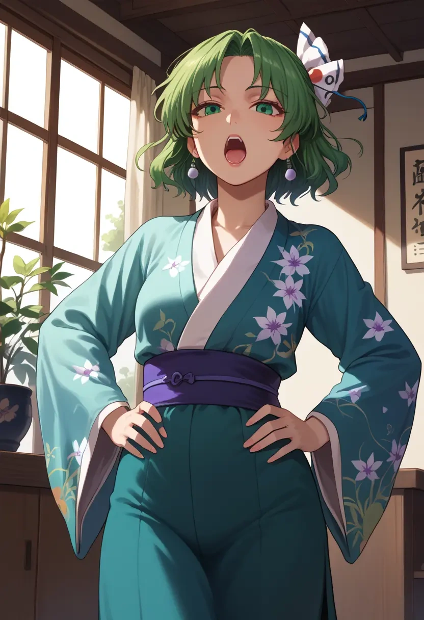 touhou,kasodani_kyouko,kimono,silk,wide-leg trousers  - 