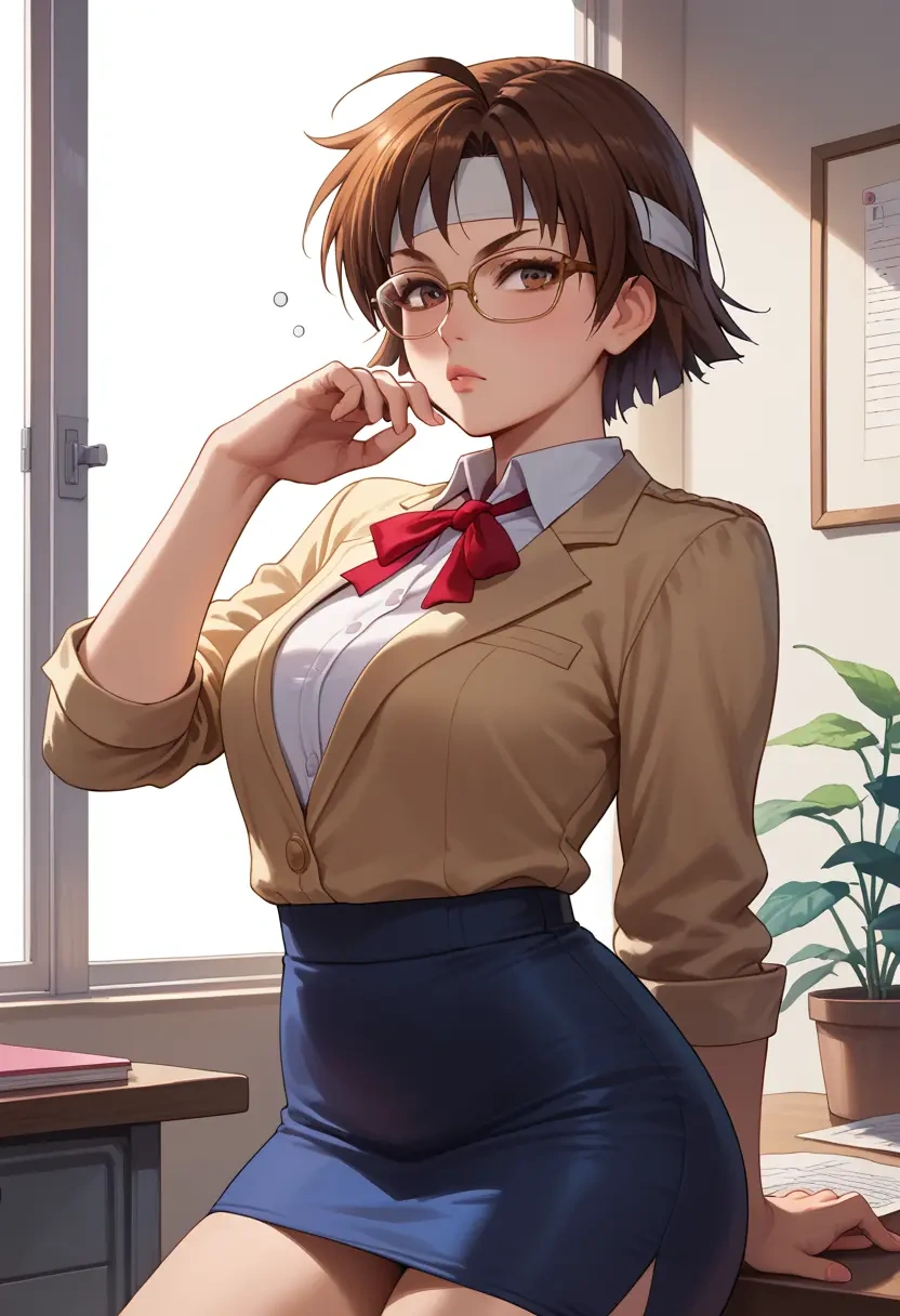 street_fighter,kasugano_sakura,OL, glasses,  - 