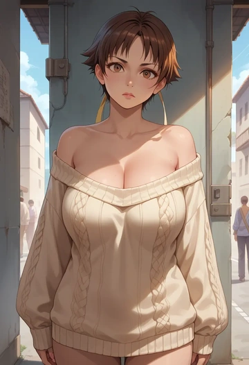 street_fighter,kasugano_sakura,sweater  - AI generated anime art