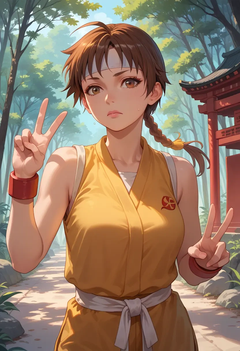 street_fighter,kasugano_sakura,sports vest,capri leggings  - 