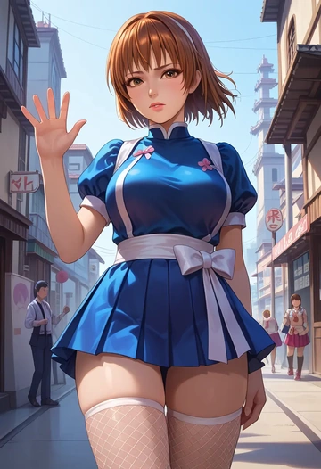 dead_or_alive,kasumi_(doa),mini skirt, stockings  - AI generated anime art