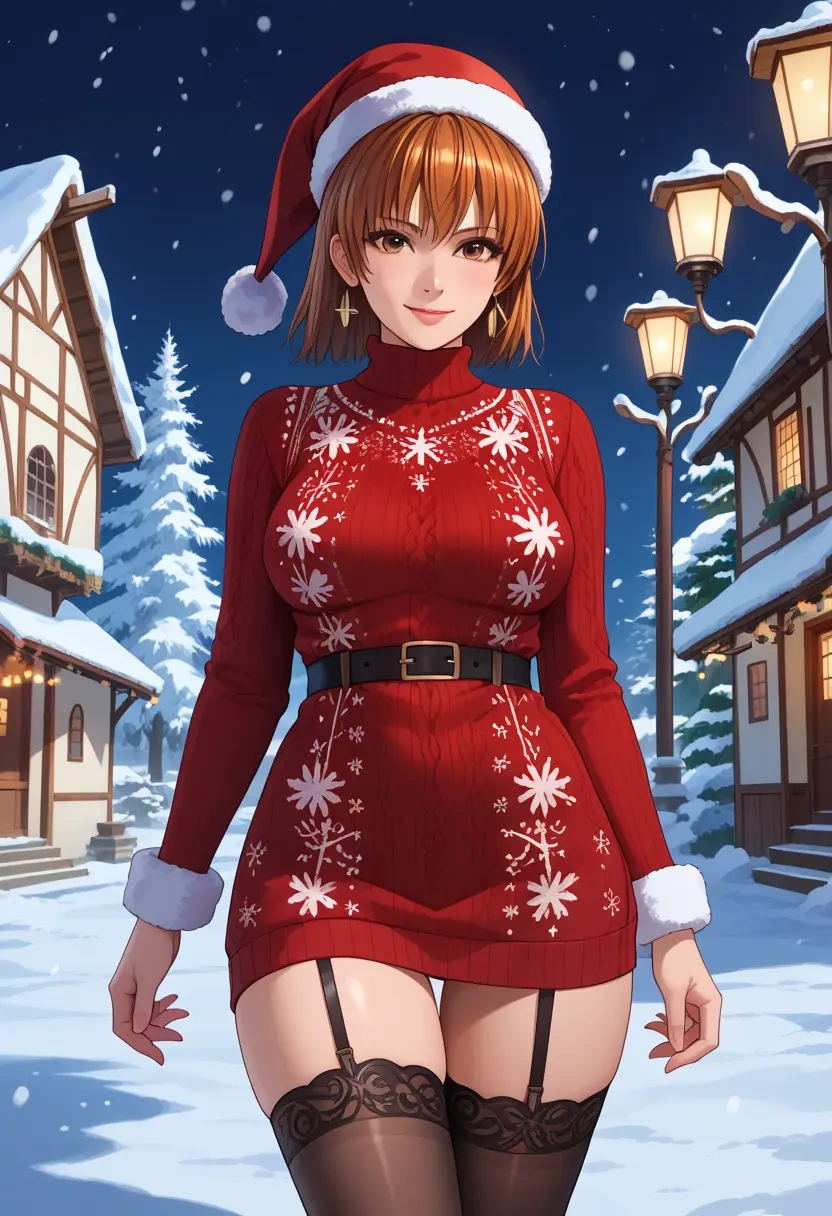 dead_or_alive,kasumi_(doa),sweater,stockings,Thigh garters  - 