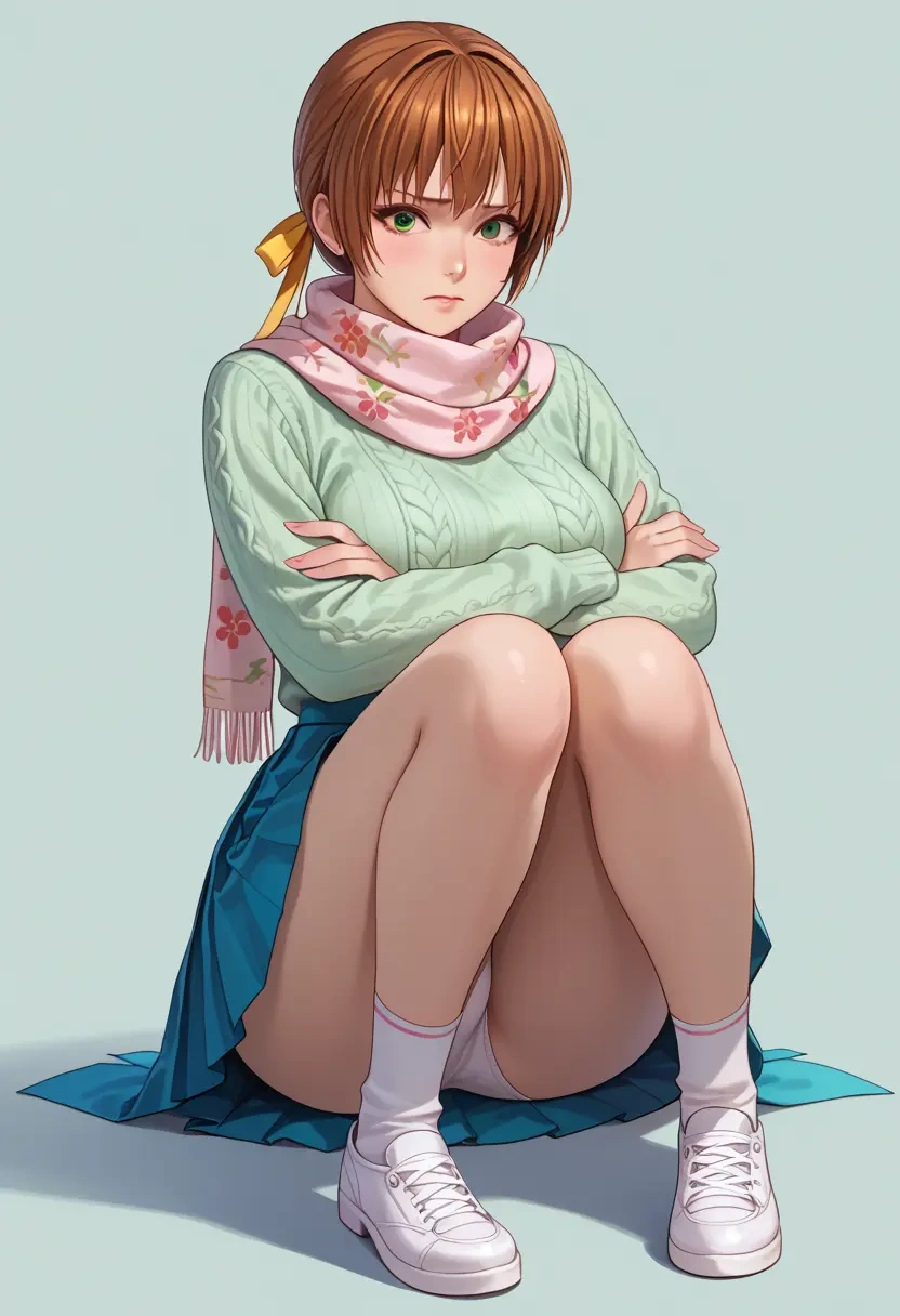 dead_or_alive,kasumi_(doa),spring,student uniform,knit sweater  - 