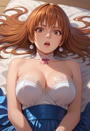 dead_or_alive,kasumi_(doa),gown,strapless,mermaid silhouette  - AI generated anime art