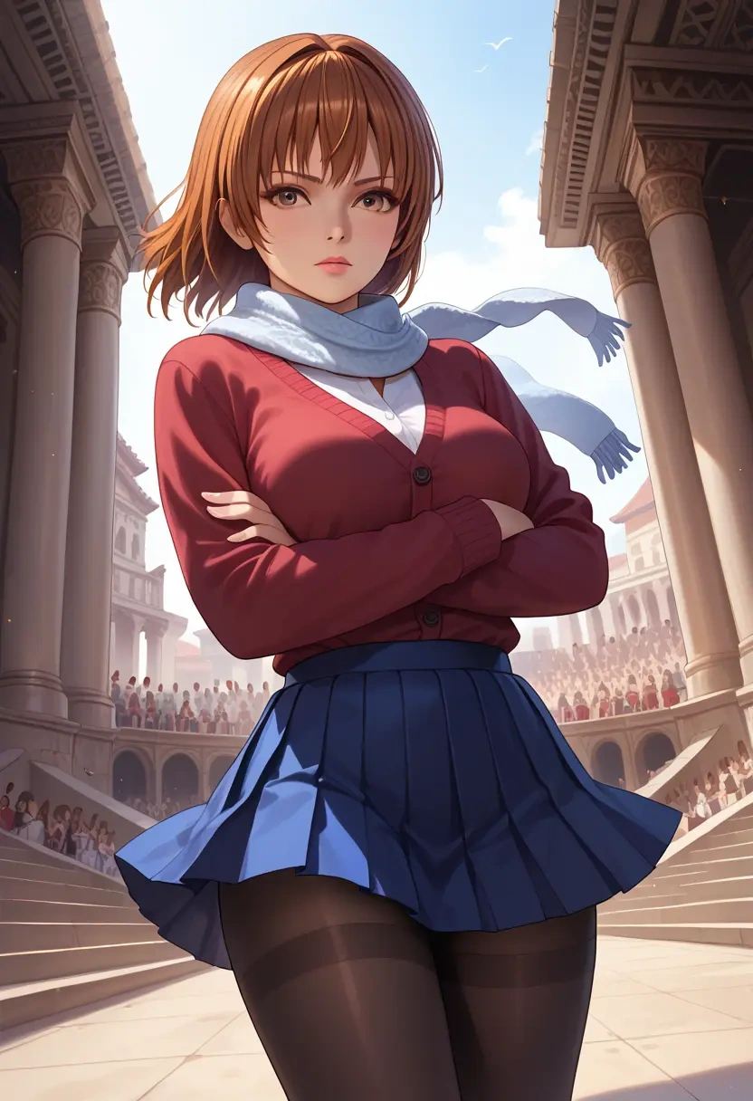 dead_or_alive,kasumi_(doa),winter,student uniform,cardigan  - 