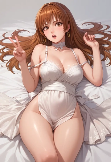 dead_or_alive,kasumi_(doa),silk slip dress  - AI generated anime art