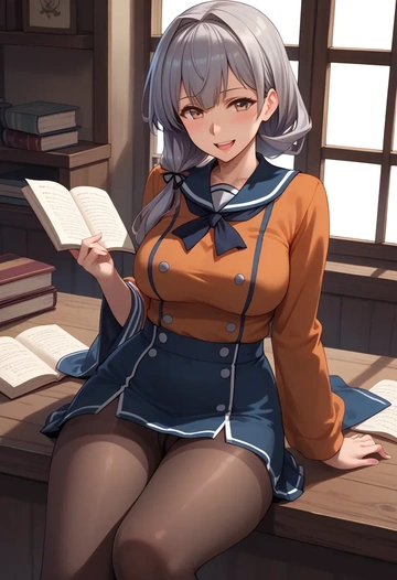 kantai_collection,kasumi_kai_ni_(kancolle),shorts, pantyhose  - AI generated anime art