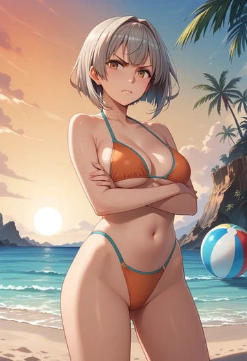 kantai_collection,kasumi_kai_ni_(kancolle),bikini  - AI generated anime art