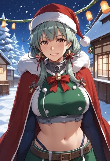 kantai_collection,kasumi_kai_ni_(kancolle),Christmas,dress  - AI generated anime art