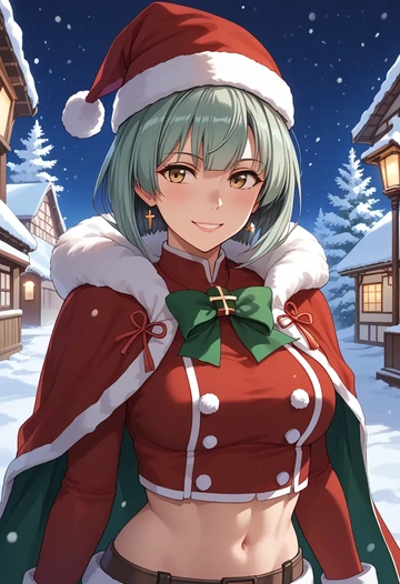 kantai_collection,kasumi_kai_ni_(kancolle),Christmas,dress  - AI generated anime art