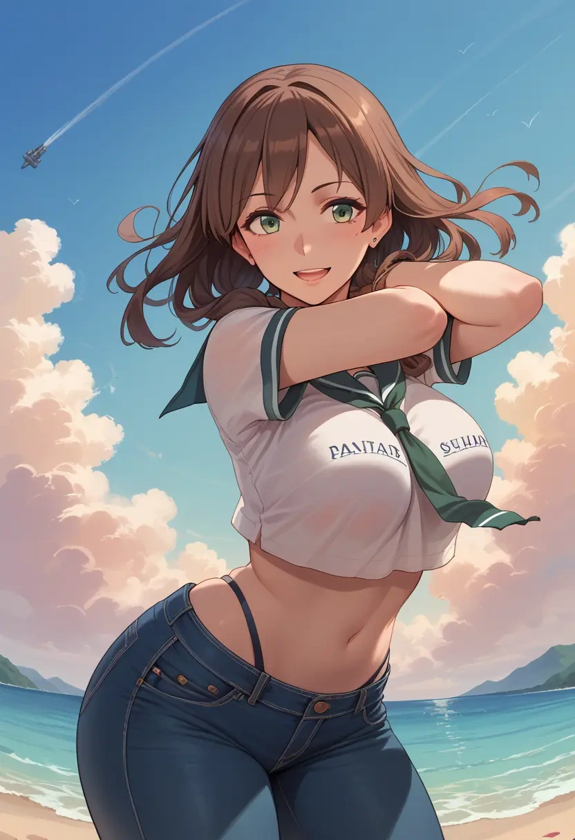 kantai_collection,katori_(kancolle),crop top  - 