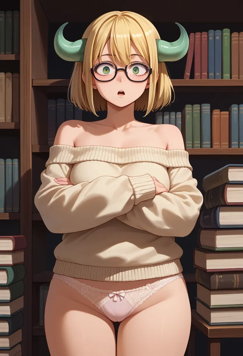 watashi_ga_motenai_no_wa_dou_kangaetemo_omaera_ga_warui!,katou_asuka,sweater,panties,off-shoulder,glasses,sexy  - 