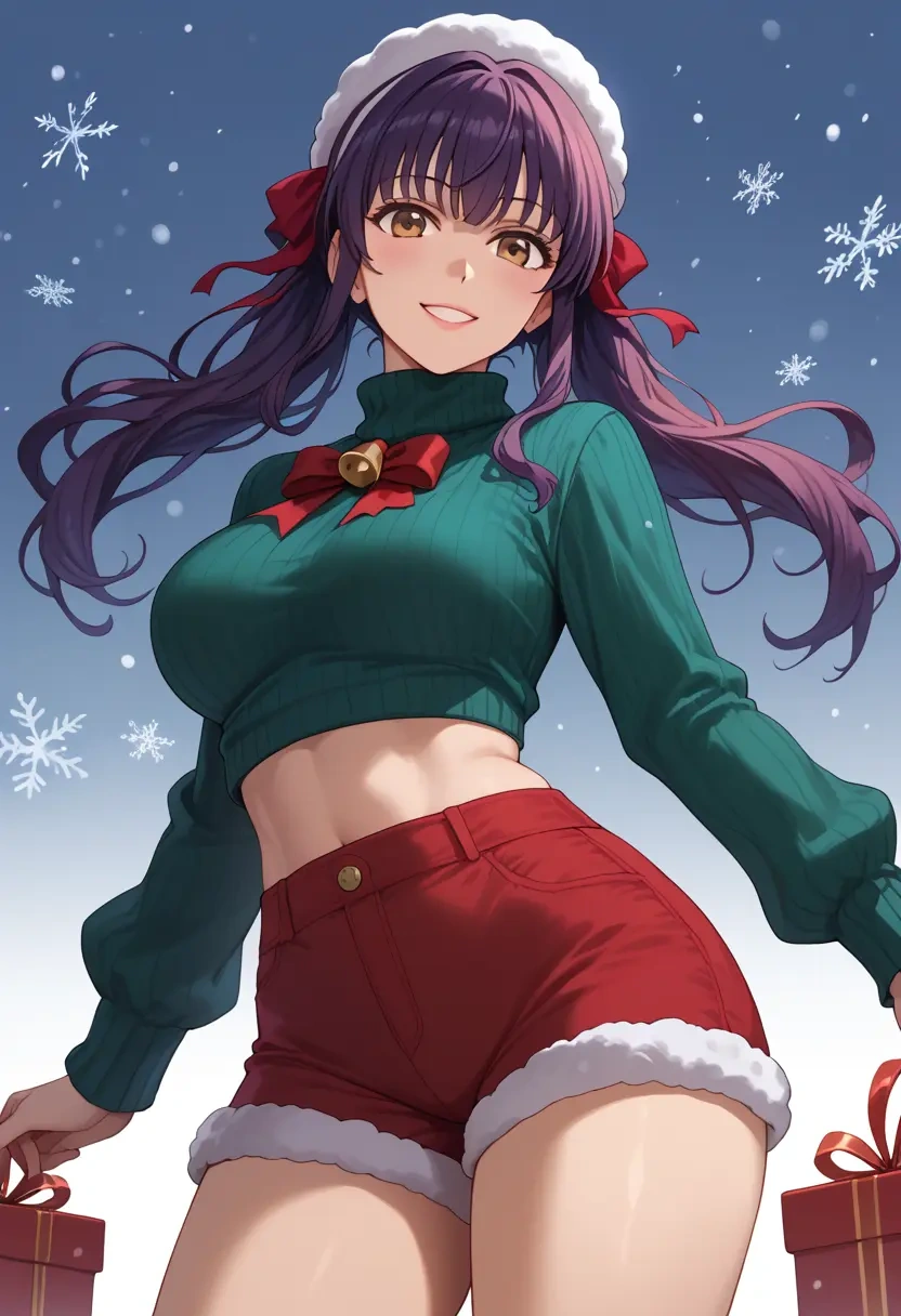 saenai_heroine_no_sodatekata,katou_megumi,Christmas,red velvet shorts,turtleneck sweater  - 