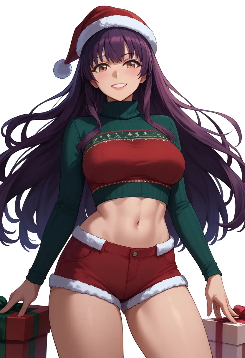 saenai_heroine_no_sodatekata,katou_megumi,Christmas,red velvet shorts,turtleneck sweater  - 