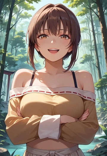 saenai_heroine_no_sodatekata,katou_megumi,off-shoulder top,dolphin shorts  - AI generated anime art