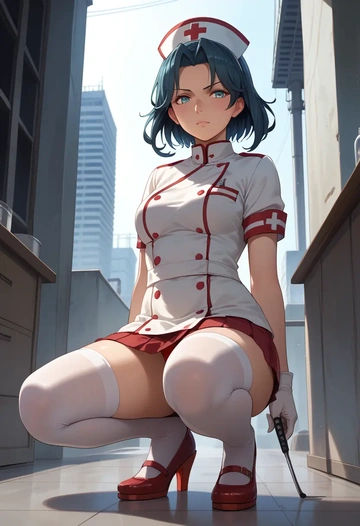 kantai_collection,katsuragi_(kancolle),nurse,stockings,sexy,panties  - AI generated anime art