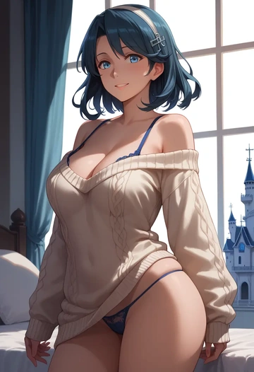 kantai_collection,katsuragi_(kancolle),thong,sweater,sexy  - AI generated anime art