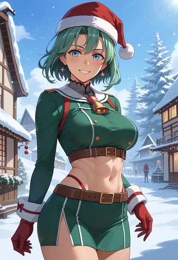 kantai_collection,katsuragi_(kancolle),Christmas,dress  - AI generated anime art