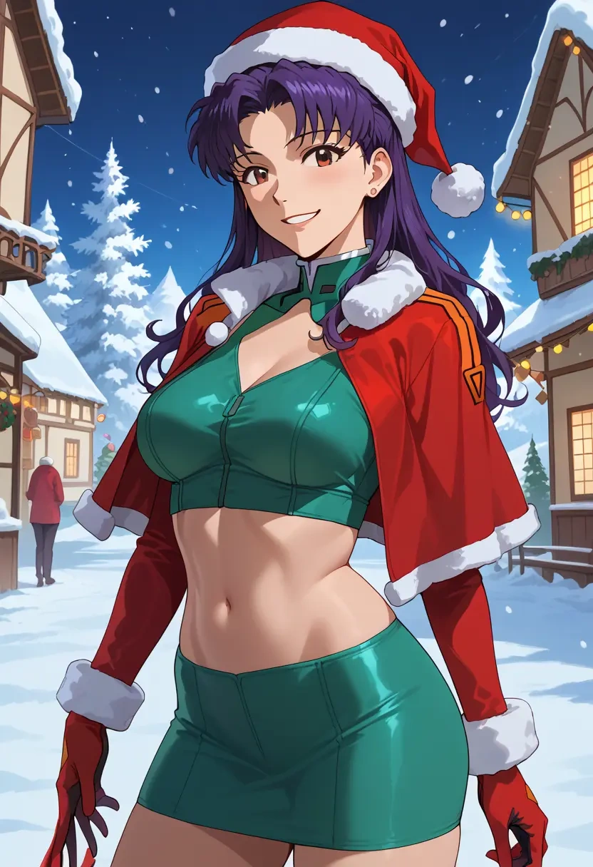 neon_genesis_evangelion,katsuragi_misato,Christmas,dress  - 