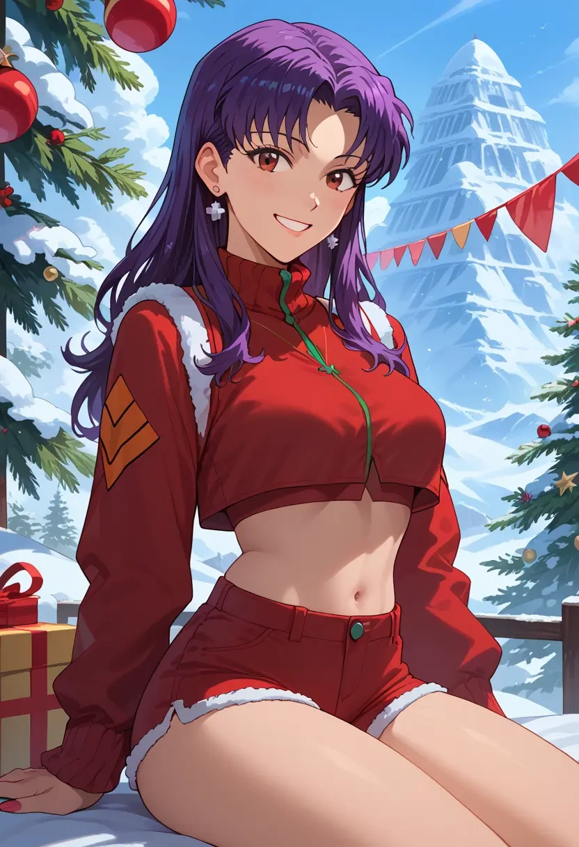 neon_genesis_evangelion,katsuragi_misato,red velvet shorts  - 