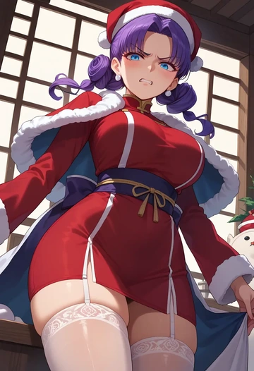 fate_(series),katsushika_hokusai_(fate),Christmas,sexy, stockings,  - AI generated anime art