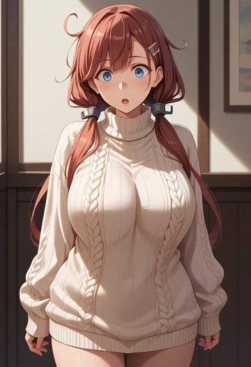 kantai_collection,kawakaze_(kancolle),sweater  - AI generated anime art