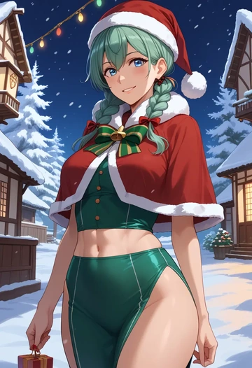 kantai_collection,kawakaze_(kancolle),Christmas,dress  - AI generated anime art