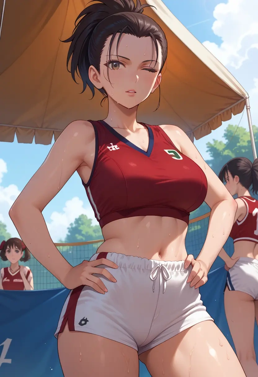 girls_und_panzer,kawashima_momo,volleyball uniform  - 