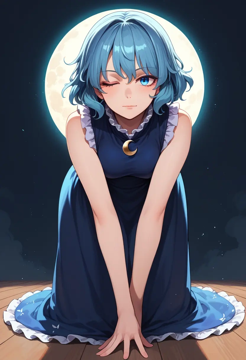 touhou,kawashiro_nitori,gothic priestess gown,high slit,embroidered veil  - 