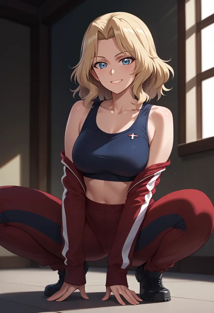 girls_und_panzer,kay_(girls_und_panzer),athletic,track suit  - 