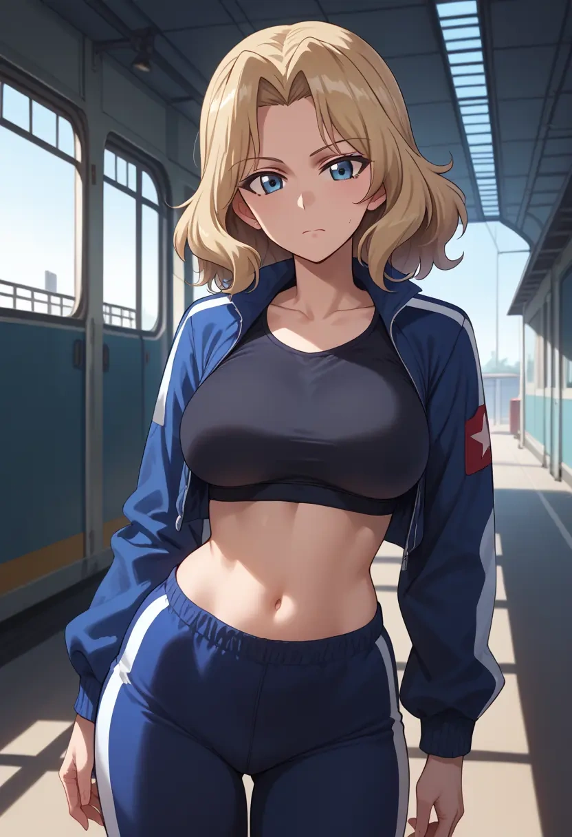 girls_und_panzer,kay_(girls_und_panzer),athletic,track suit  - 