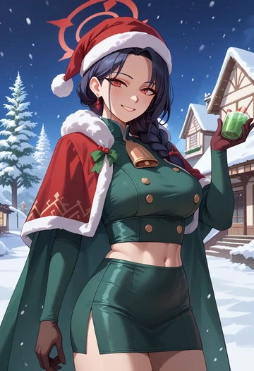 blue_archive,kayoko_(blue_archive),Christmas,dress  - AI generated anime art