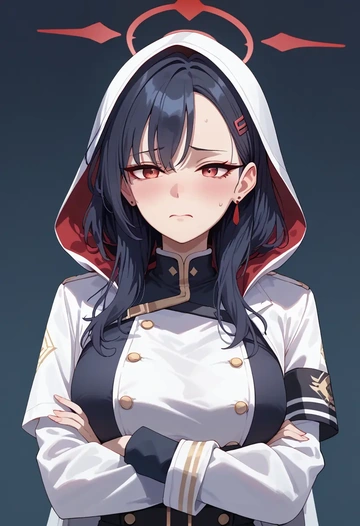 blue_archive,kayoko_(blue_archive),crop windbreaker,shorts  - AI generated anime art