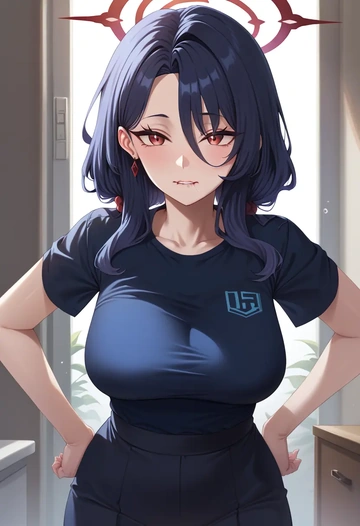 blue_archive,kayoko_(blue_archive),running shirt,shorts,sneakers  - AI generated anime art