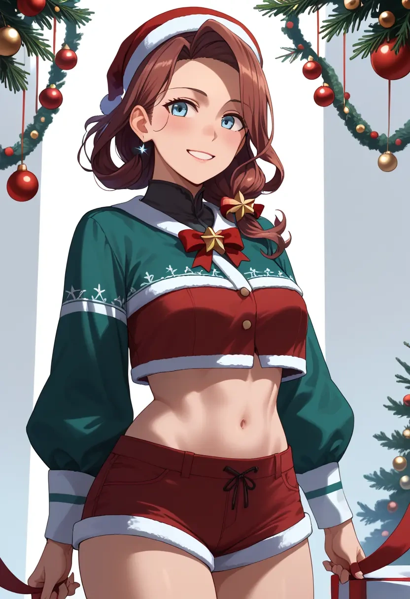 kantai_collection,kazagumo_(kancolle),Christmas,red velvet shorts  - 