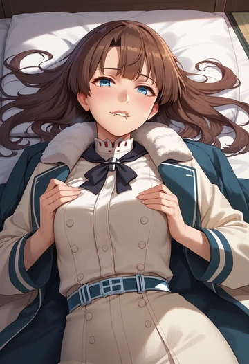 kantai_collection,kazagumo_(kancolle),coat,fur-collar,tailored trousers  - AI generated anime art