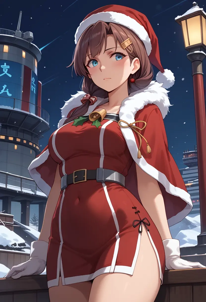 kantai_collection,kazagumo_(kancolle),Christmas,red velvet dress  - 