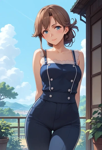 kantai_collection,kazagumo_(kancolle),pants,wide-leg,strappy top  - AI generated anime art