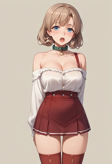 kantai_collection,kazagumo_(kancolle),collar,oversized,Thigh garters  - AI generated anime art