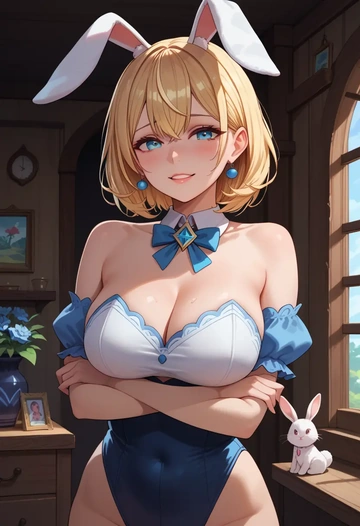 hololive,kazama_iroha_(1st_costume),bunny girl, sexy  - AI generated anime art