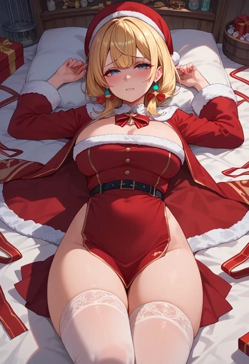 hololive,kazama_iroha,Christmas,sexy, stockings,  - AI generated anime art