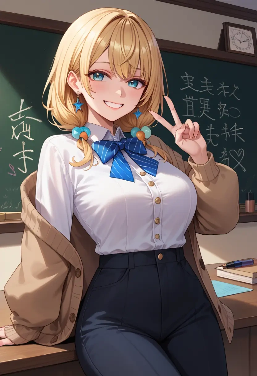 hololive,kazama_iroha,teacher, sweater  - 