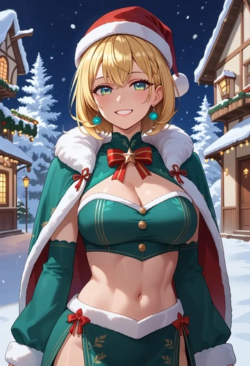 hololive,kazama_iroha,Christmas,dress  - AI generated anime art